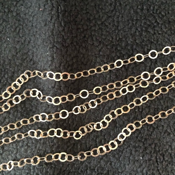 925 Sterling Circle Link Five Strand Adjustable 21” Necklace - Picture 4 of 4